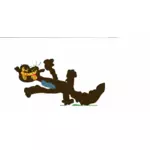 Imagen vectorial dibujo infantil gecko crestado
