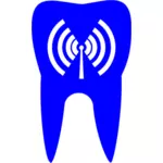 Mavi diş vektör simgesi