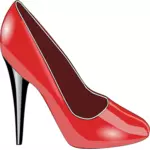 Punainen korkeakorkoinen kenkävektorikuva