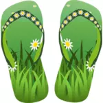 Grön flip flops skor