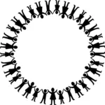 Mensen cirkel silhouet
