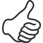 Thumb up symbol with left hand