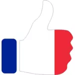 Duimschroef opwaarts met Franse vlag