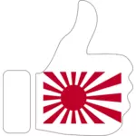 Tommelen opp med japanske symbol