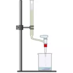 Vector drawing of titration in laboratory experiment
