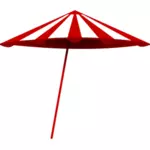 Roşu şi alb plaja umbrela vector illustration