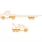 Desenho vetorial de caminhões reboque