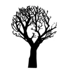 Strašidelný strom silueta