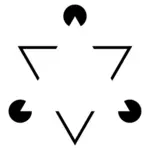 Vektori ClipArt kuuluisa optinen illuusio kolme pacman hahmoa