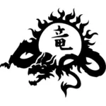 Tribal dragon og symbol