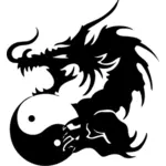 Dragon och yin-yang