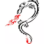 Dragon tribale cu foc
