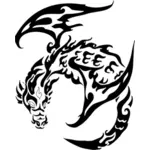 Vector image of tribal dragon tattoo