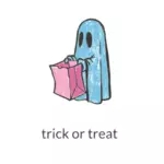 Ghost with pink paper bag vector image
