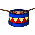 Vector clip art of red and blue drum