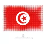 Bendera Tunisia dengan pola halftone