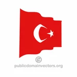 Türk vektör bayrak sallayarak