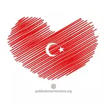 Türkische Flagge in Herzform
