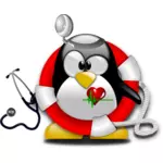 Illustration vectorielle de Tux ambulancier d'urgence