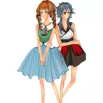 Kaksi anime-tyttöä
