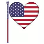 USA vlajka ve tvaru srdce