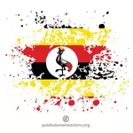 乌干达国旗墨水飞溅