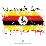 Flagga av Uganda bläck stänk