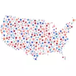 Peta Amerika Serikat dengan bintang