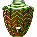 Bruine en groene pot
