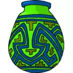Blue and green vase