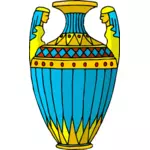 Blue and yellow vase