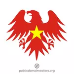 Heraldický orel s Vietnamská vlajka