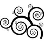 Svart och vit vågig spiral mönster vektorbild