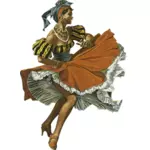 Vintage Caribische dansende vrouw