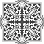 Pannello ornamentale in bianco e nero