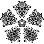 Vector afbeelding van vijf bloeien bloemblaadjes