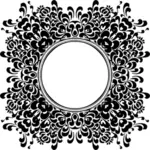 Jahrgang schwarze und weiße Rahmen mit Blumen Design Vektor-ClipArt