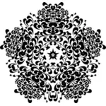 Black and white floral decoration