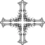 葉の装飾の十字架