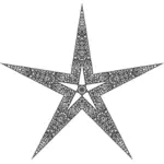 Floral star in black and white vector image