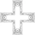 Illustration vectorielle crucifix floral