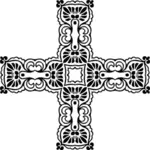 Цветочный крест векторные иллюстрации