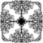 Floral Rahmen in Schwarz-Weiß-Bild