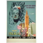 Ilustracja wektorowa plakat promocyjny podróży Andaluzji