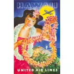 하와이 관광 포스터