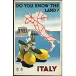 Grafis vektor vintage Italia perjalanan poster