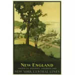 Cartel de viaje de Nueva Inglaterra