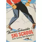Cartel de la escuela de esquí