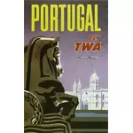 Vektor ClipArt-bilder av Portugal vintage resa affisch