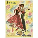 벡터 일러스트 레이 션의 스페인 포도 수확 여행 포스터